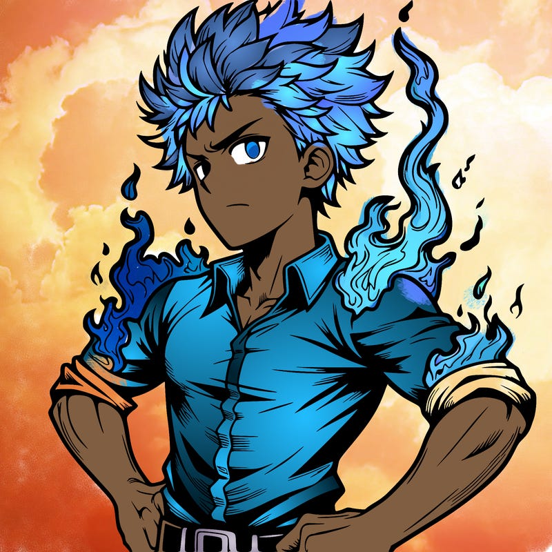 realistic manga man of fire