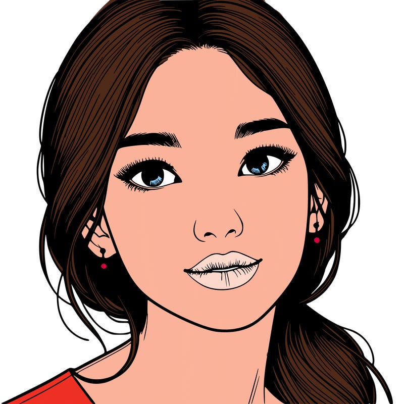 beautiful realistic asian woman