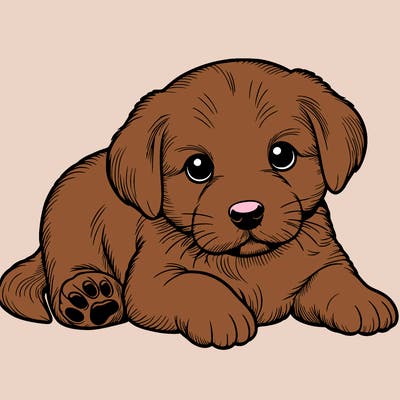 a cute realistic puppy