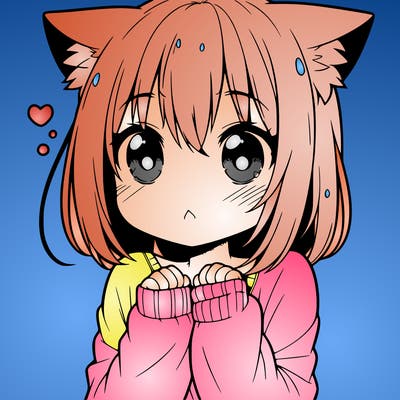 shy anime catgirl
