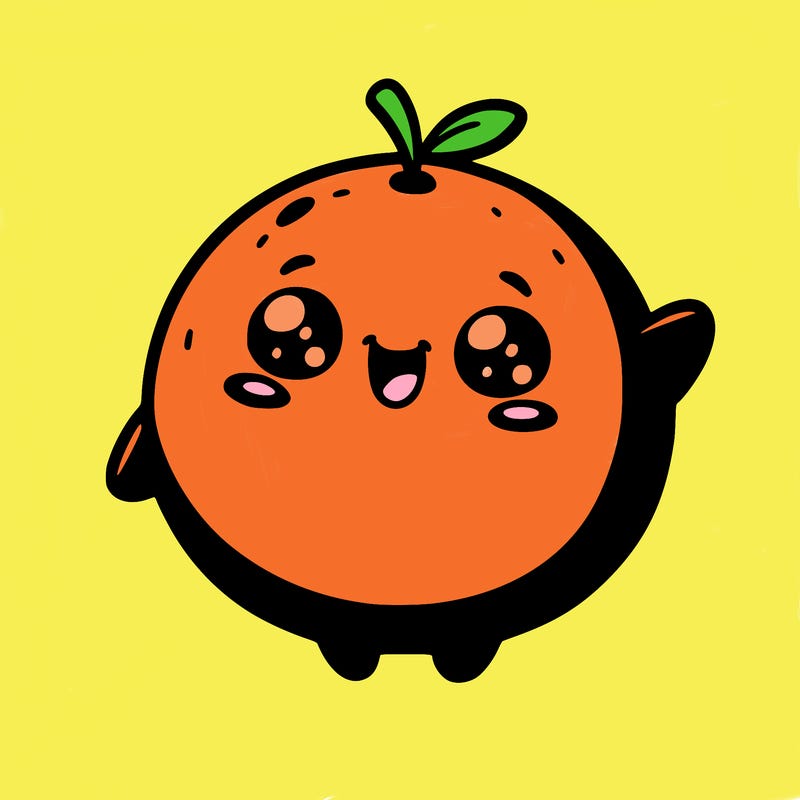 a happy orange