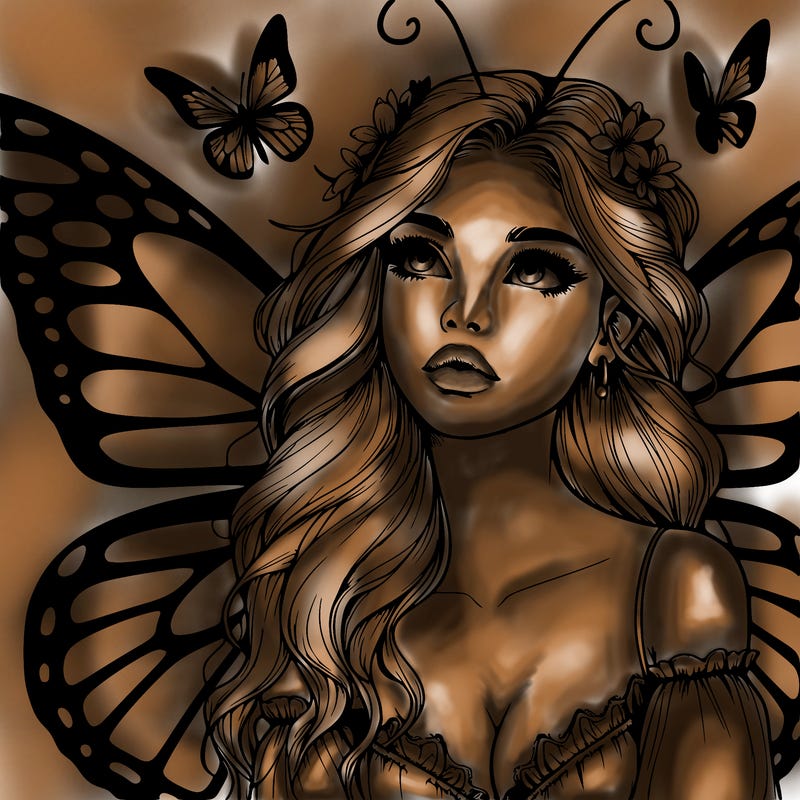 butterfly fairy realistic girl