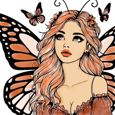 butterfly fairy realistic girl