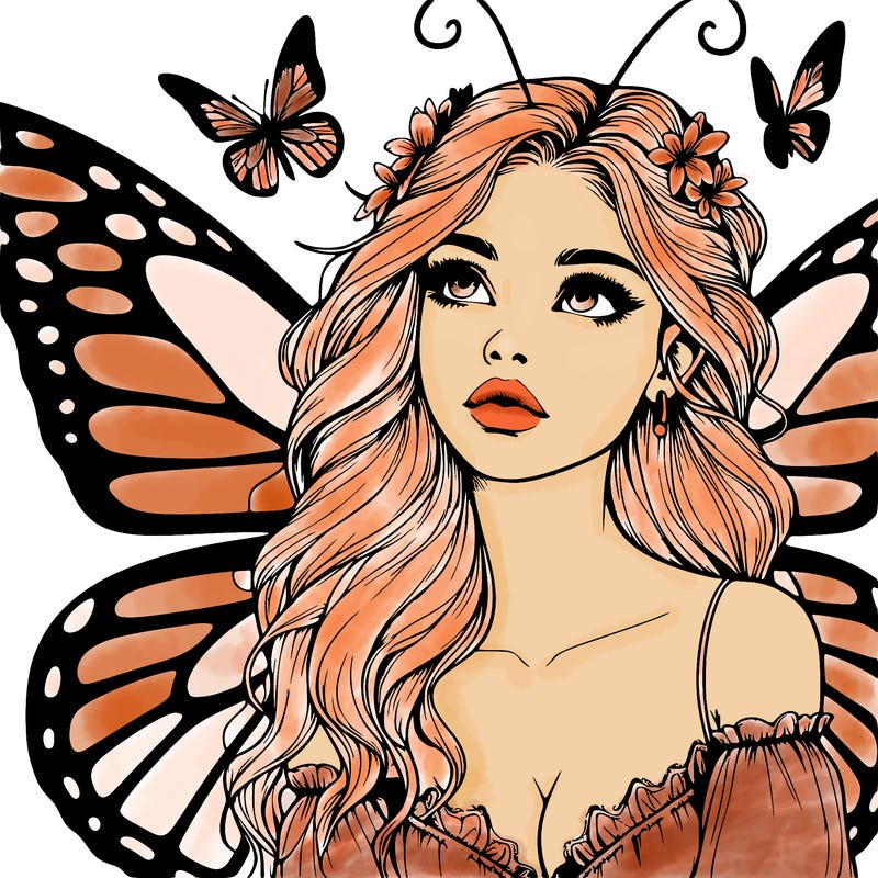 butterfly fairy realistic girl
