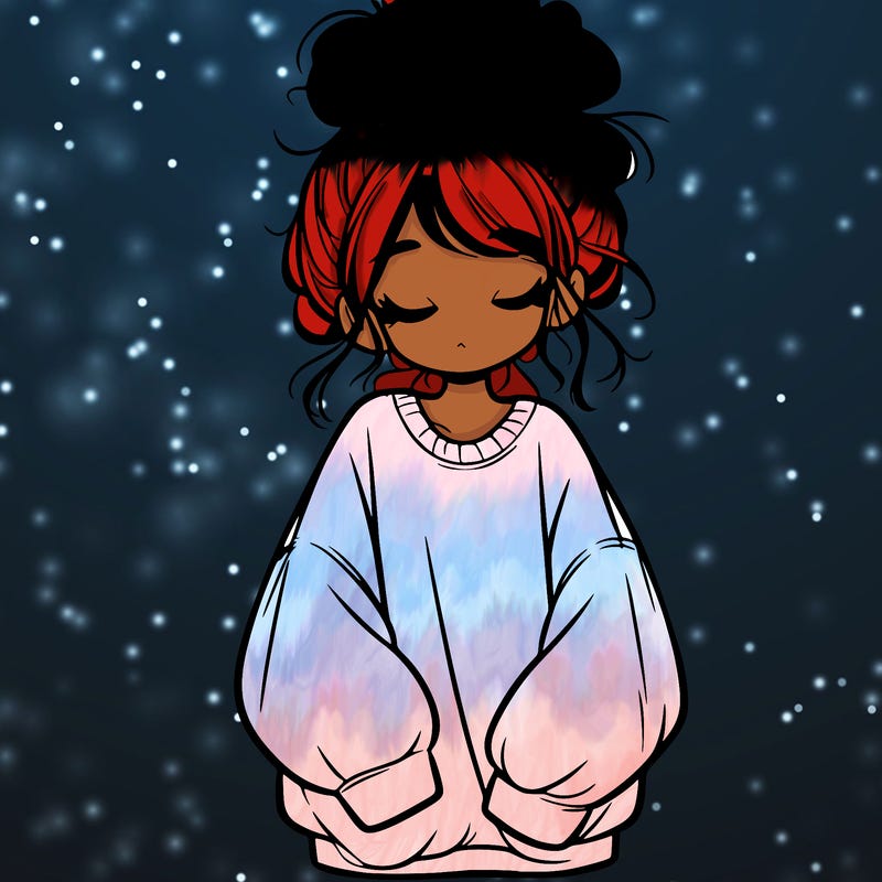 girl with baggy sweatshirt and messy bun