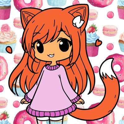 girl with cat ears and tail