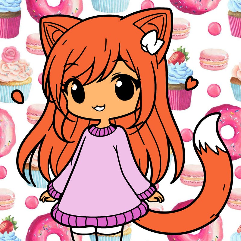 girl with cat ears and tail