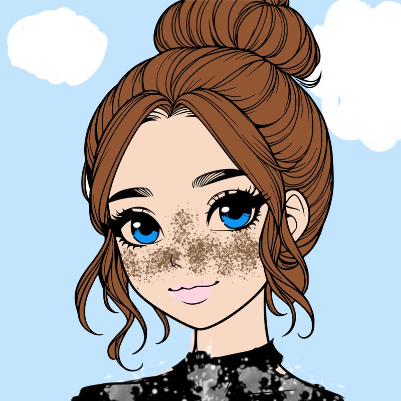 realistic pretty girl with hair in bun