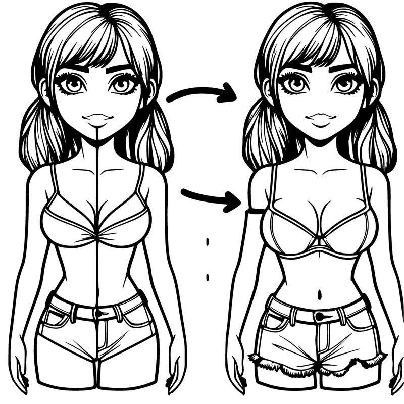 realistic girl split