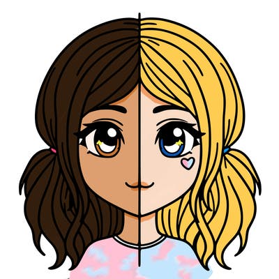 split girl just the face