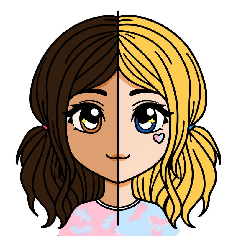 split girl just the face