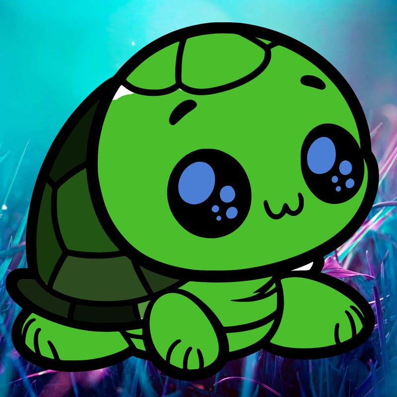 cute little animated turtle