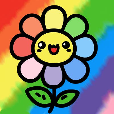 kawaii drawing of a happy flower