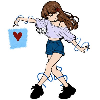 realistic girl danceing
