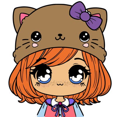 cute girl with kitty hat