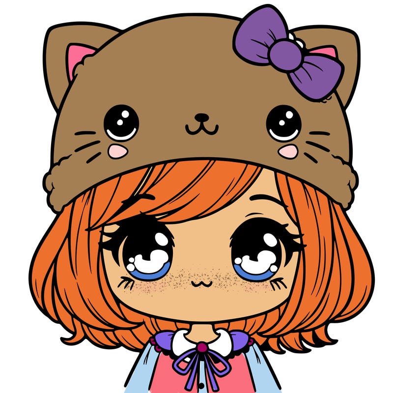 cute girl with kitty hat