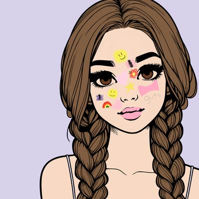 realistic girl with braids