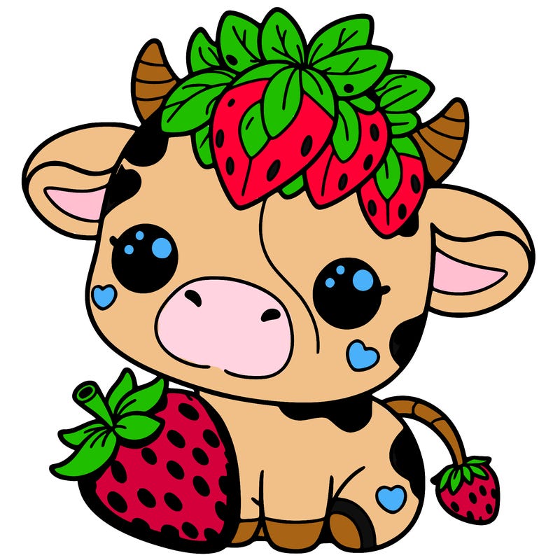 cute strawberry cow