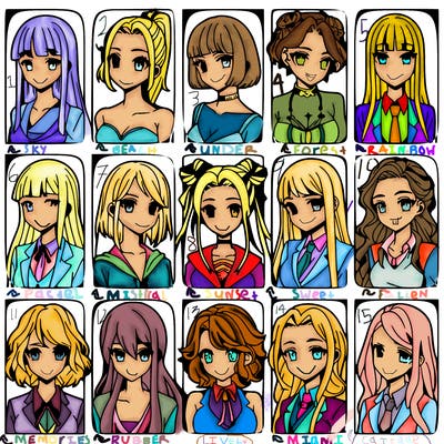 girls that look diffrent anime