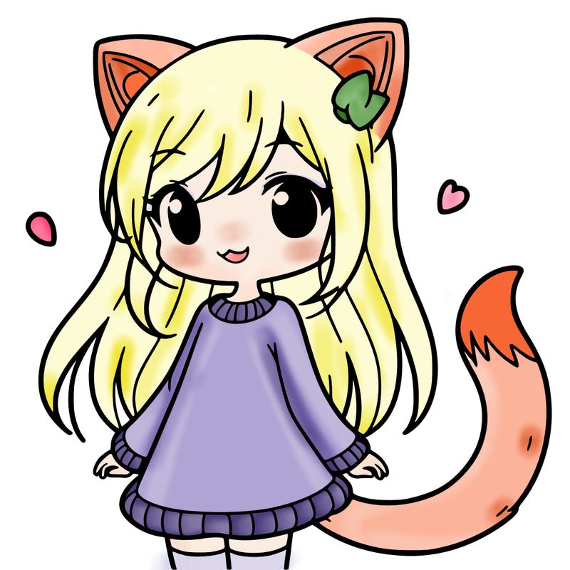 girl with cat ears and tail