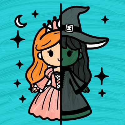 split princess and witch