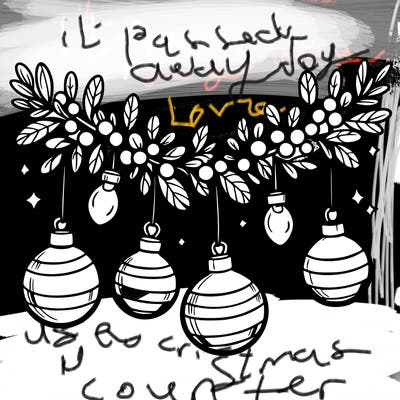 christmas garland with big bulbs