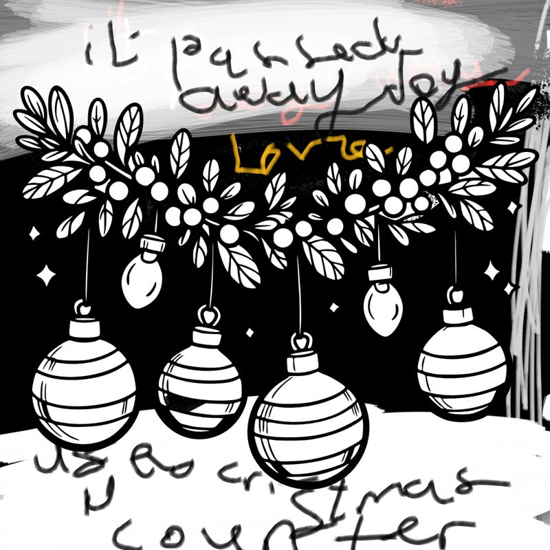 christmas garland with big bulbs