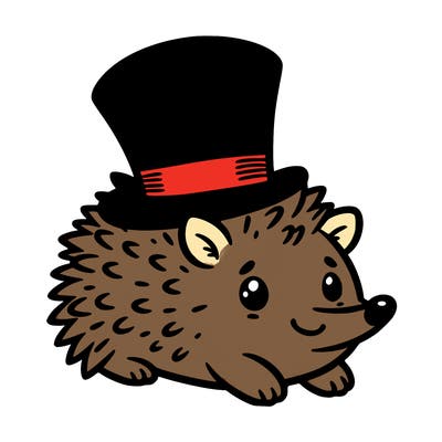 hegchog with top hat