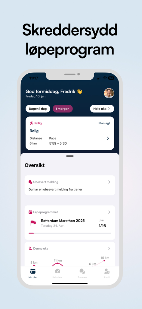 PacePilot - PacePilot mobile app dashboard showing a personalized running training plan and marathon progress