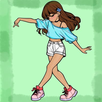 realistic girl danceing