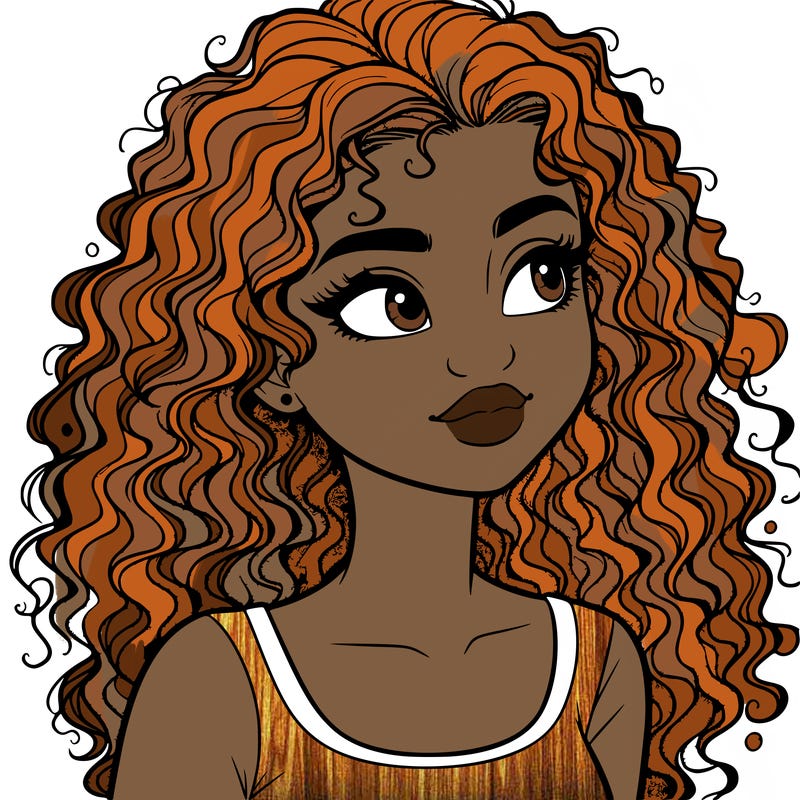 realistic girl with curly hair