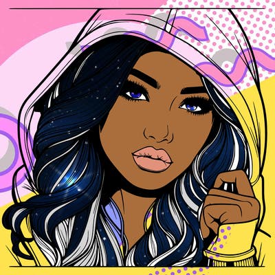 realistic beautiful woman with hoodie