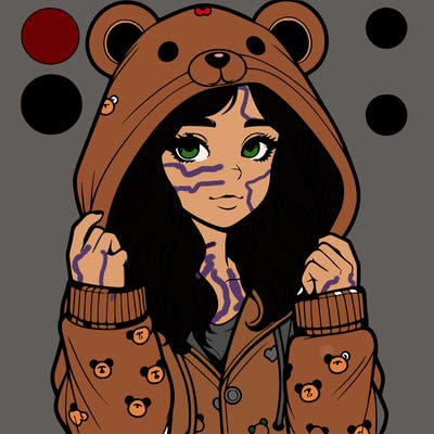 realistic girl in a animal pjs hoodie
