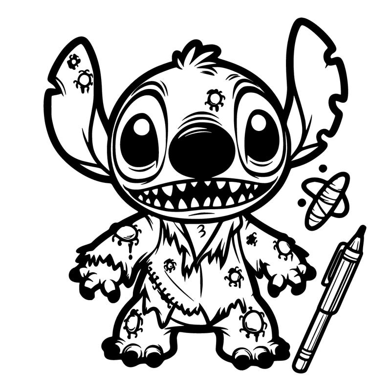 stitch in a zombie costume
