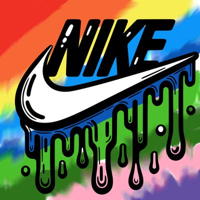 dripping nike logo
