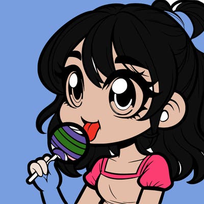 girl eating lollipop