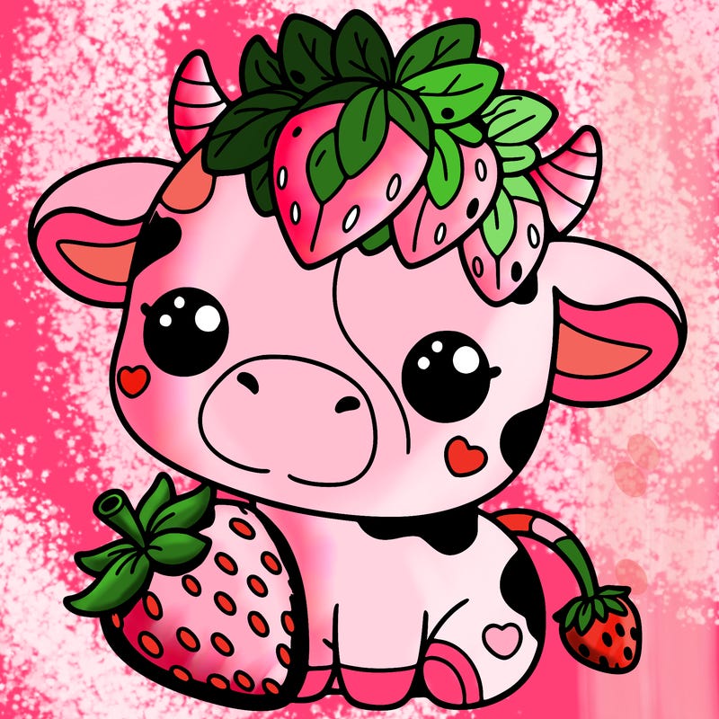 cute strawberry cow