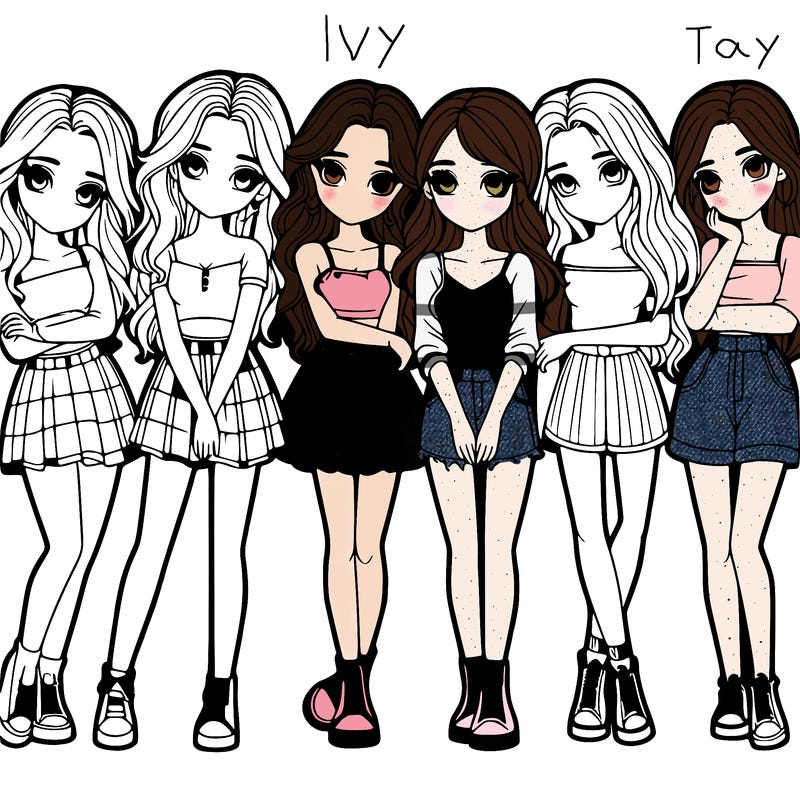 a group of girls realistic