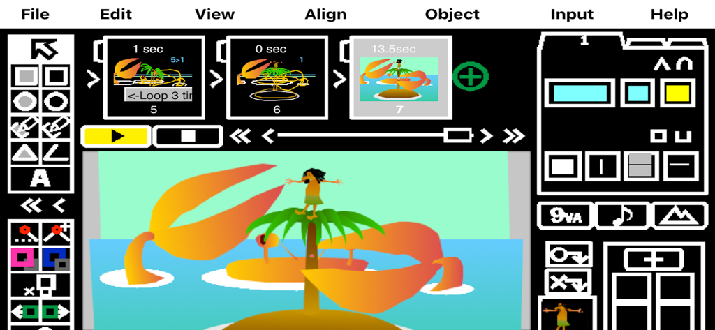 9VAePro - 9VAePro professionelle 2D-Vektor-Animationseditor-Oberfläche mit Zeitleiste und Zeichenleinwand