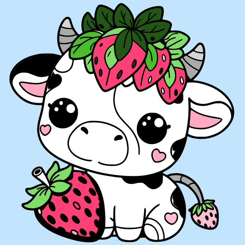 cute strawberry cow
