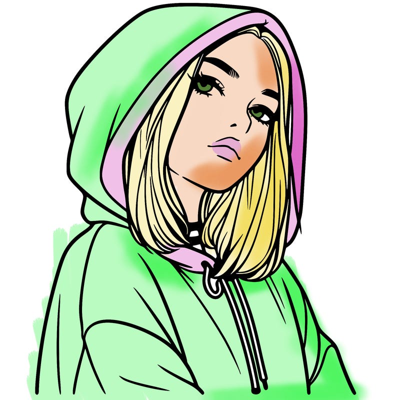 a realistic girl in a hoodie