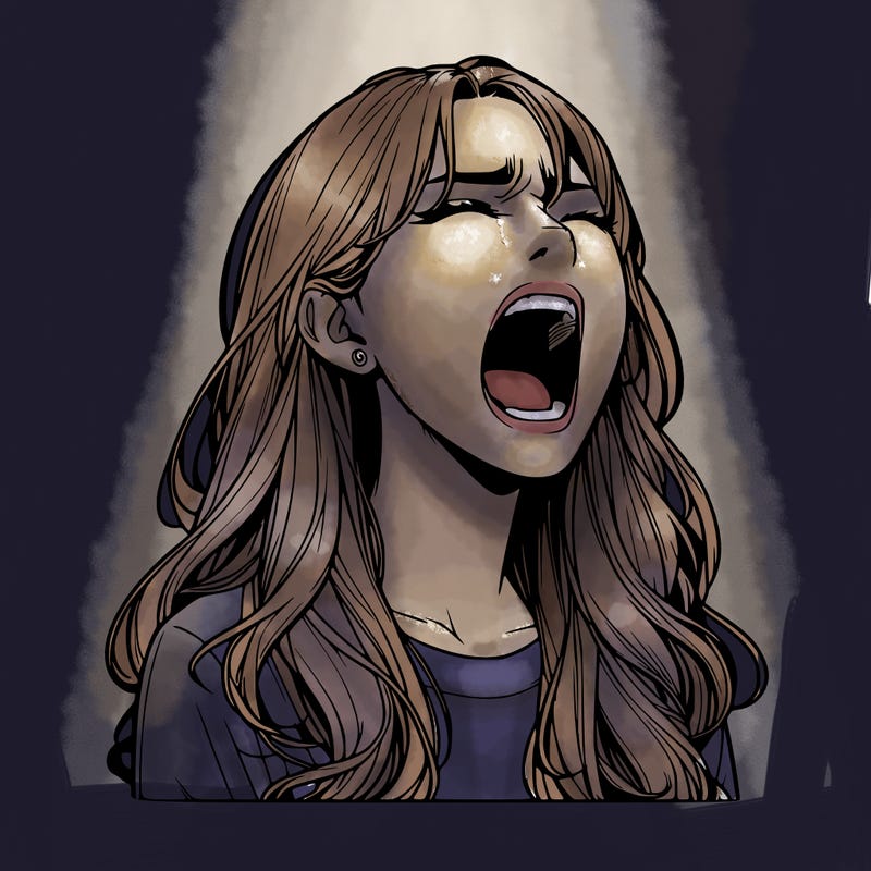 screaming realistic, girl