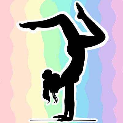 a woman doing a handstand