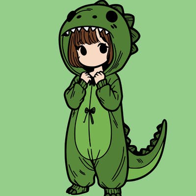 dino onesies on girl