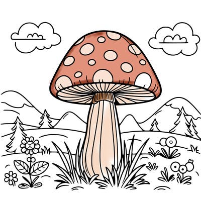 mushroom in a meadow