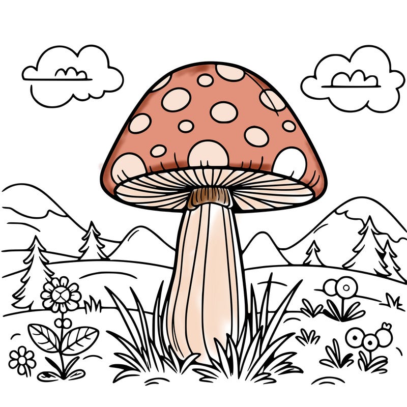 mushroom in a meadow