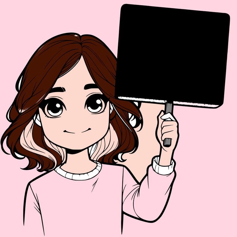 realistic girl holding up a sign