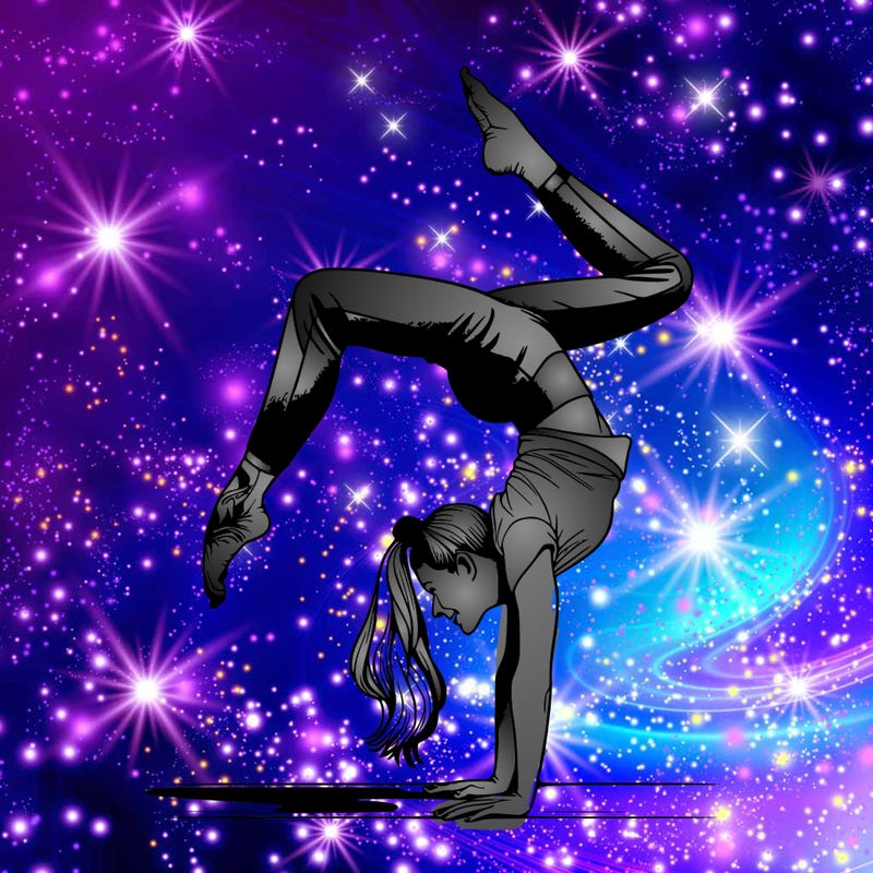 a woman doing a handstand realistic