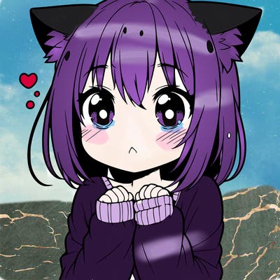 shy anime catgirl