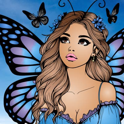 butterfly fairy realistic girl